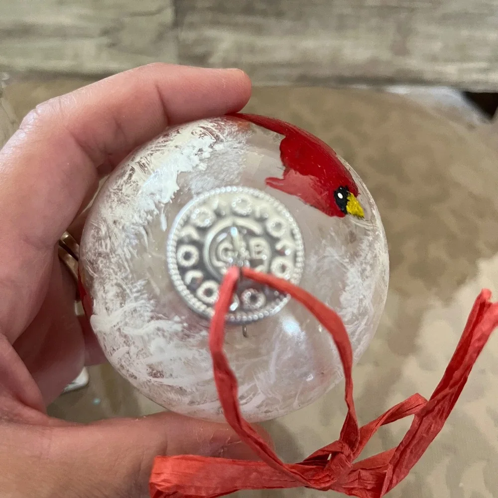 Biltmore Estate Limited Edition Cardinal Hand Painted Glass Christmas Ornament